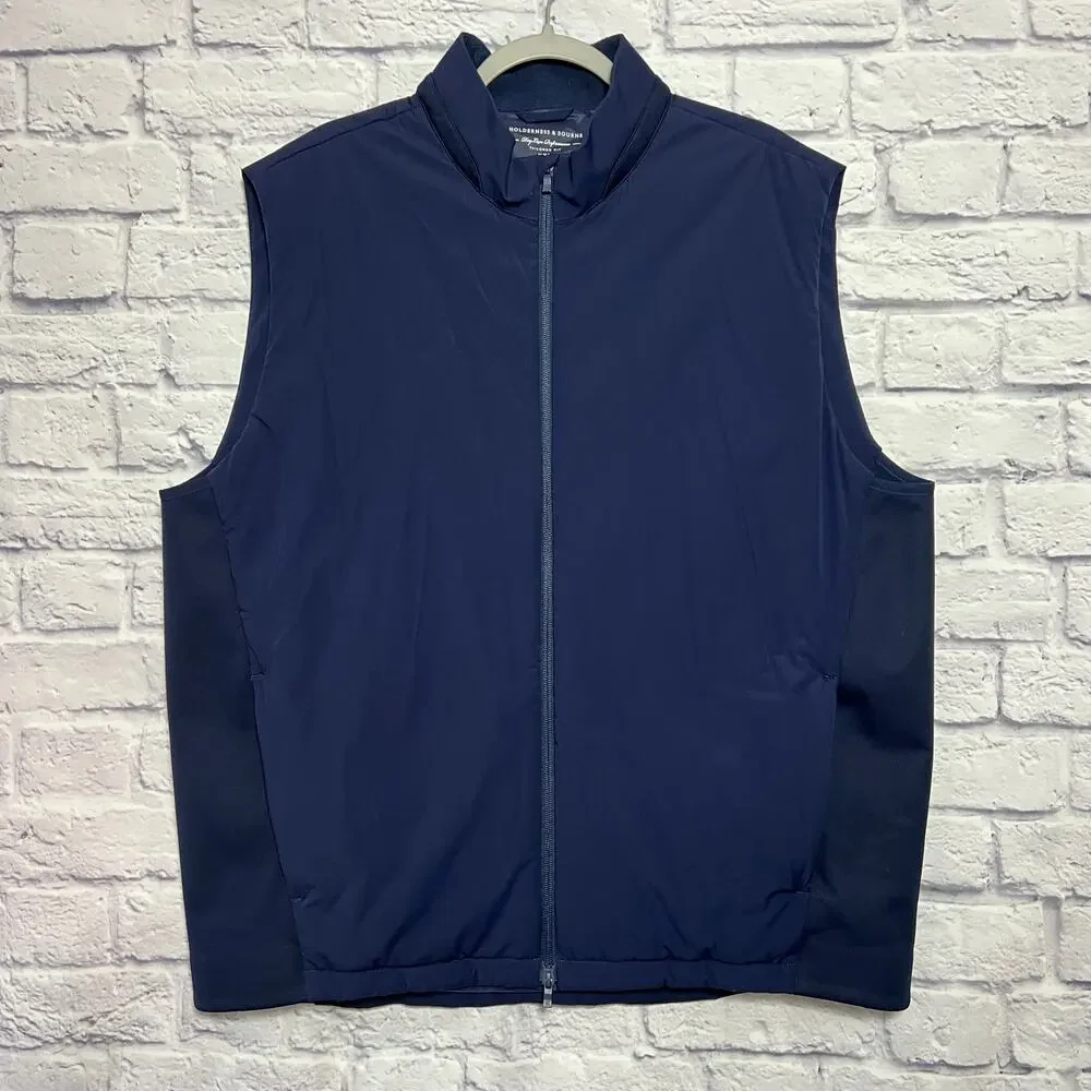 Holderness & Bourne King Vest MENS XXL Blue Featherweight Insulated Zip Golf